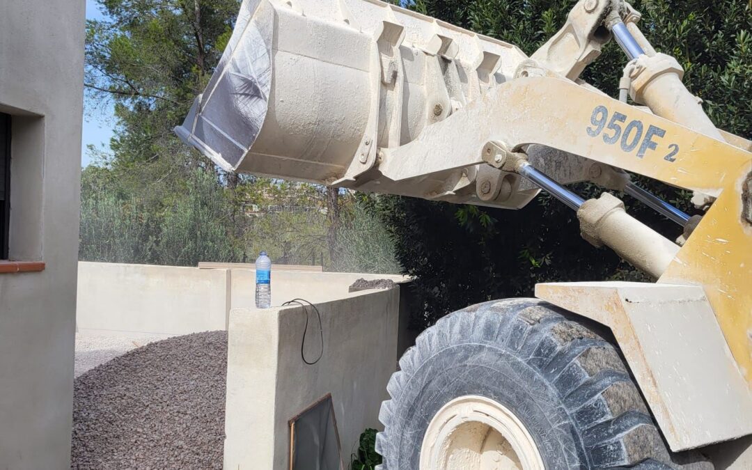 Pavimento de hormigón impreso en Martorell con movimiento de tierras