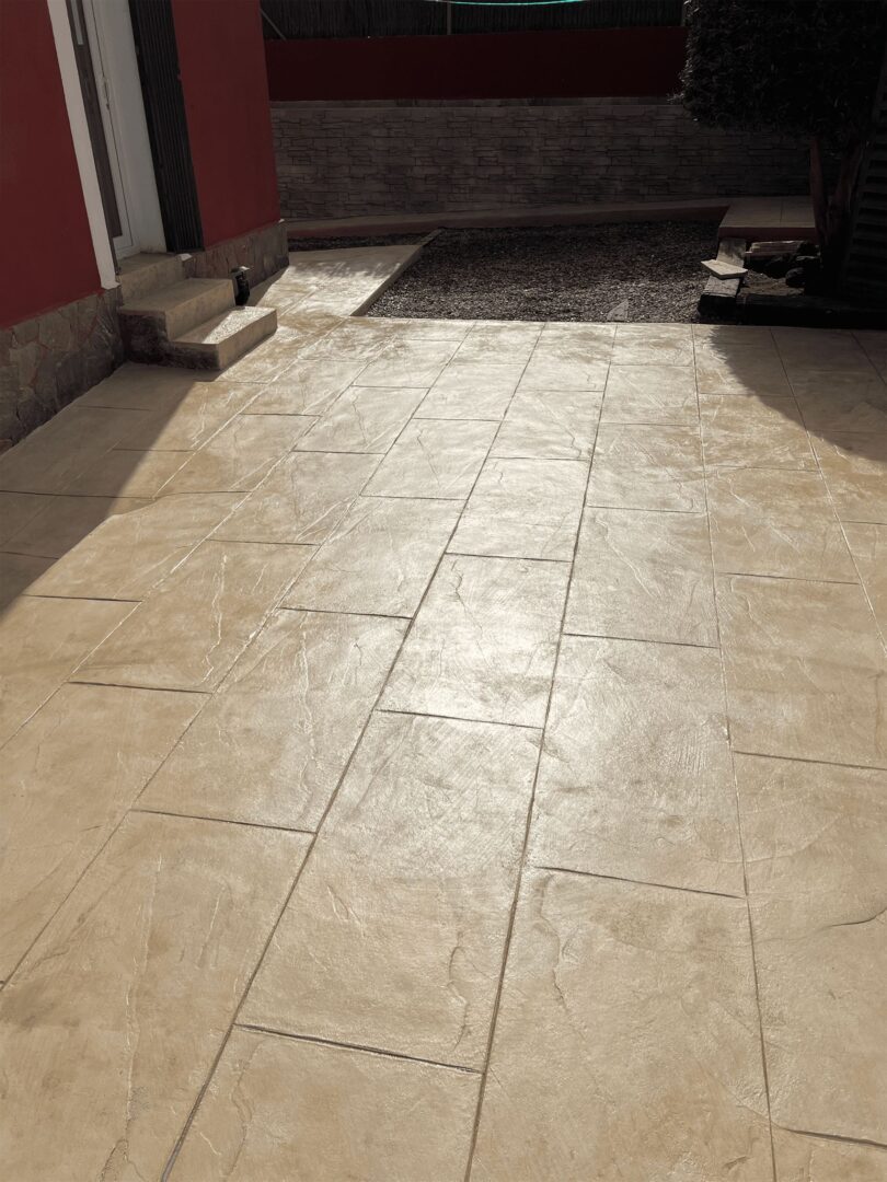 detalle pavimiento de hormigón impreso en El Vendrell Tarragona