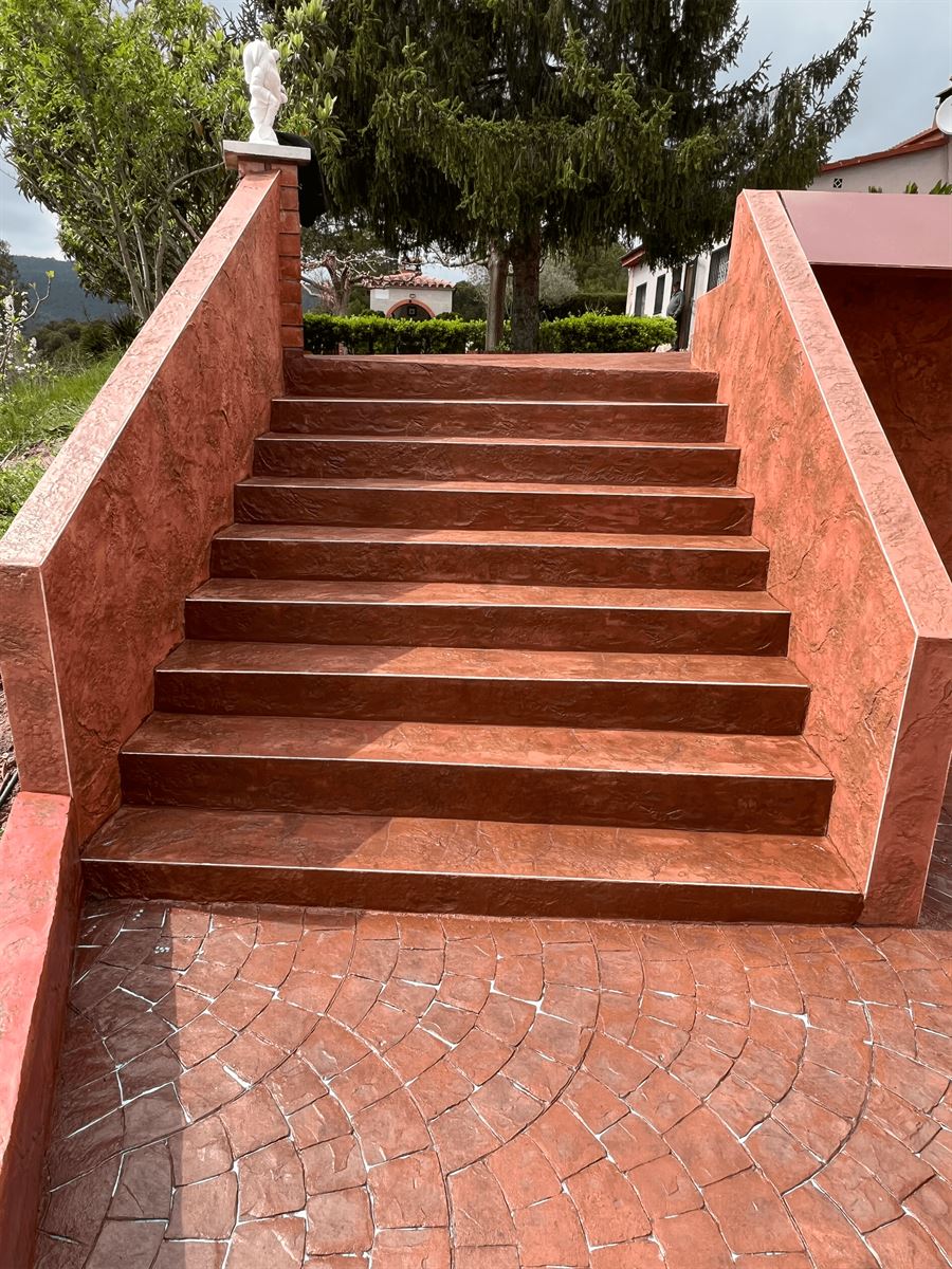 escalera exterior hormigon impreso ranxos bonany
